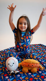 Baseball Bamboo Two-Piece Pajamas | Kids by The Honey and Bro Co. - Lifestyle View