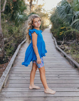 Bright Blue Floral Hi-Lo Short Set | Girls by Adorable Sweetness - Lifestyle
