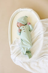 Newborn Bamboo Gown & Hat Set by Little Joy Co. - Back View - Newborn Baby Clothing