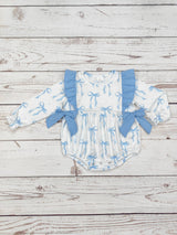 Baby Blue Bow Printed Bubble - Front View
