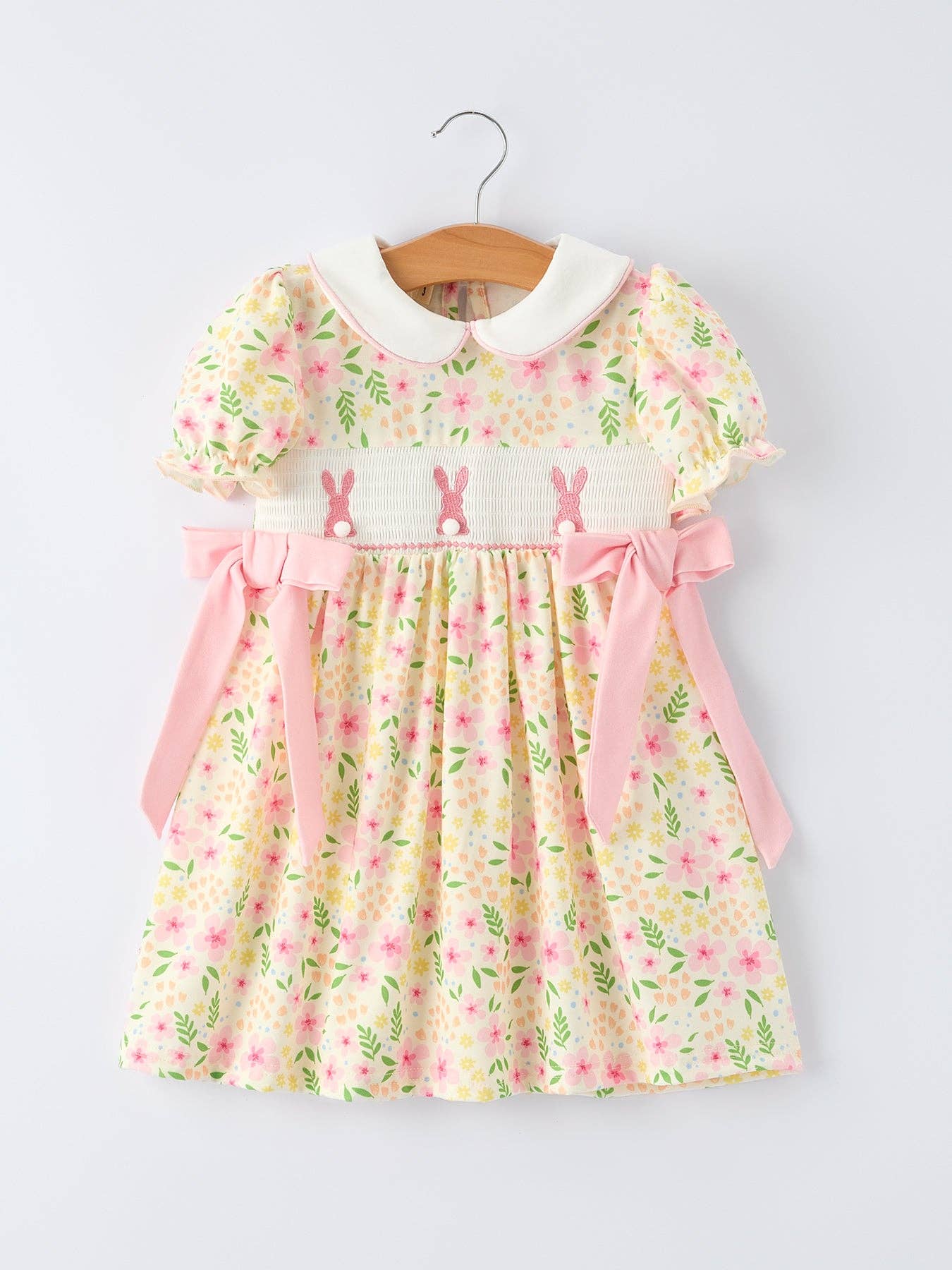 Easter Bunny Embroidery Smocking Cute Baby Girls Dress 5 Easter Bunny Embroidery Smocking Cute Baby Girls Dress 5