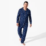 Family Matching Snowflake Bamboo Men's Pajama Set by Bellabu Bear - Detail View