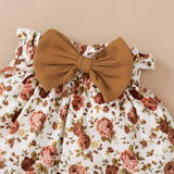 Baby 3PCS Letter Ribbed Romper & Floral Shorts Set by PatPat - Styled View