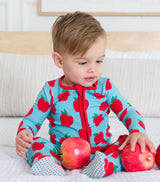 Softsnooze™ Blue Apple Of My Eye Footed Pajamas by The Honey and Bro Co. - Back View