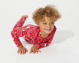 Red Bamboo Christmas Polar Bear Toddler Pajamas by Bellabu Bear - Lifestyle View