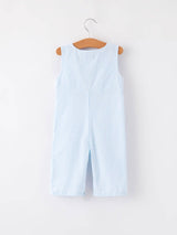 4th of july Star Embroidery Smock Boys Romper by The Honey and Bro Co. - Back View