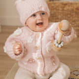 FLOWER CARDIGAN SWEATER by Huggalugs - Close-Up - Easter Baby Clothing