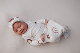 Rainbow Knotted Gown | Newborn by Three Little Tots - On Model - Newborn Baby Clothing