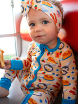 Breakfast Buddies Zippy Bamboo Pajamas by The Honey and Bro Co. - Detail View