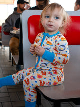 Breakfast Buddies Zippy Bamboo Pajamas by The Honey and Bro Co. - Lifestyle View