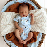 Snuggle Hunny Taking Flight print bodysuit on infant