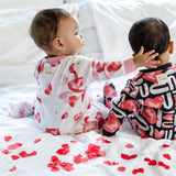 I Heart You Organic Cotton Sleep & Play | Valentine's Hearts by Burt's Bees Baby - Close-Up