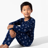 Snowflake Bamboo Kids Pajamas by Bellabu Bear - Lifestyle View