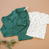 Tiny Trees Ribbed Bamboo Zippy Romper by Little Joy Co. - View 11