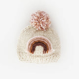 Mauve Rainbow Knit Beanie Hat by The Honey and Bro Co. - Detail View