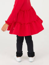 Black Classic Ruffle Leggings with Ruffles by RuffleButts + RuggedButts - Side View