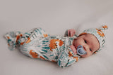 Dinosaur Zoo Knotted Gown by Three Little Tots - View 14 - Newborn Baby Clothing