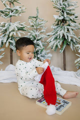 Tiny Trees Ribbed Bamboo Zippy Romper by Little Joy Co. - Detail View