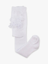 WHITE FOOTED RUFFLEBUTT TIGHTS by RuffleButts + RuggedButts - Detail View - Easter Baby Clothing