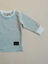 Long Sleeve Tee - Gray Stripe by The Honey and Bro Co. - Lifestyle View
