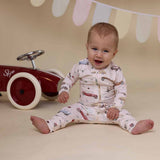 Baby in Vintage Cars convertible romper playing