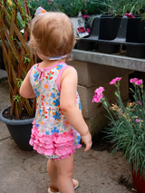 Ladybug Floral Bamboo Ruffle Romper - Lifestyle