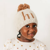 Hi. Pecan Hand Knit Beanie Hat by The Honey and Bro Co. - Back View