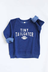 Tiny Tailgater Graphic Sweatshirt | Green Toddler Unisex by The Honey and Bro Co. - Back View