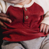 Thermal Organic Boy Tee & Pants Set by The Honey and Bro Co. - Back View