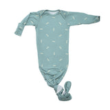 Arrow Print Knotted Newborn Gown Soft Cotton by The Honey and Bro Co. - Lifestyle View