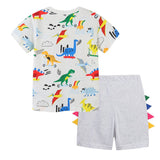 Boys cartoon printed cotton t-shirt and shorts set - view 3 for toddlers 2Y-5Y
