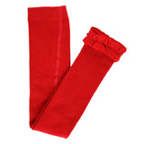 Red Footless Ruffle Tights | Girls by RuffleButts + RuggedButts - Lifestyle View
