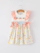 Easter Bunny Embroidery Girls Dress by Rylee Faith Designs - Front View - Easter Baby Clothing