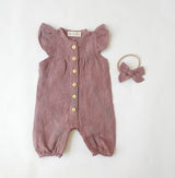 Jennifer Linen Jumper Plum - Front View by Olive & Cradle