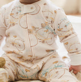 Bicycles Footless Sleep & Play by Burt's Bees Baby - Front View - Organic Cotton Baby Sleepwear