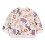 Animal Safari Organic Cotton Baby Sweatshirt & Jogger Set by Viverano Organics - Side View