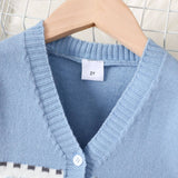 Toddler Vehicle Pattern Button Up Cardigan Sweater by PatPat - On Model