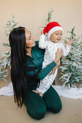 Tiny Trees Ribbed Bamboo Zippy Romper by Little Joy Co. - Side View