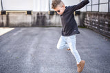 Long Sleeve Tee | Off Black by The Honey and Bro Co. - Back View