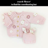 Flower Cardigan Sweater | Blush Pink by The Honey and Bro Co. - Back View