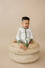 Tiny Tractors Bamboo Zippy Romper - Two-Way Zipper Detail