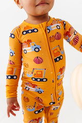 Let the Gourd Times Roll Convertible Bamboo Baby Footie with Grips by Kiki + Lulu - Back View