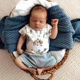 Dragon Organic Cotton Short Sleeve Bodysuit - Snap Closure Detail