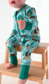 Woody Woodland Bamboo Pajamas | Baby Sleeper by The Honey and Bro Co. - Back View