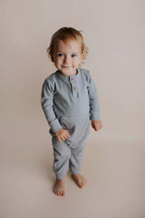 Baby Ribbed Playsuit with Pockets - View 7