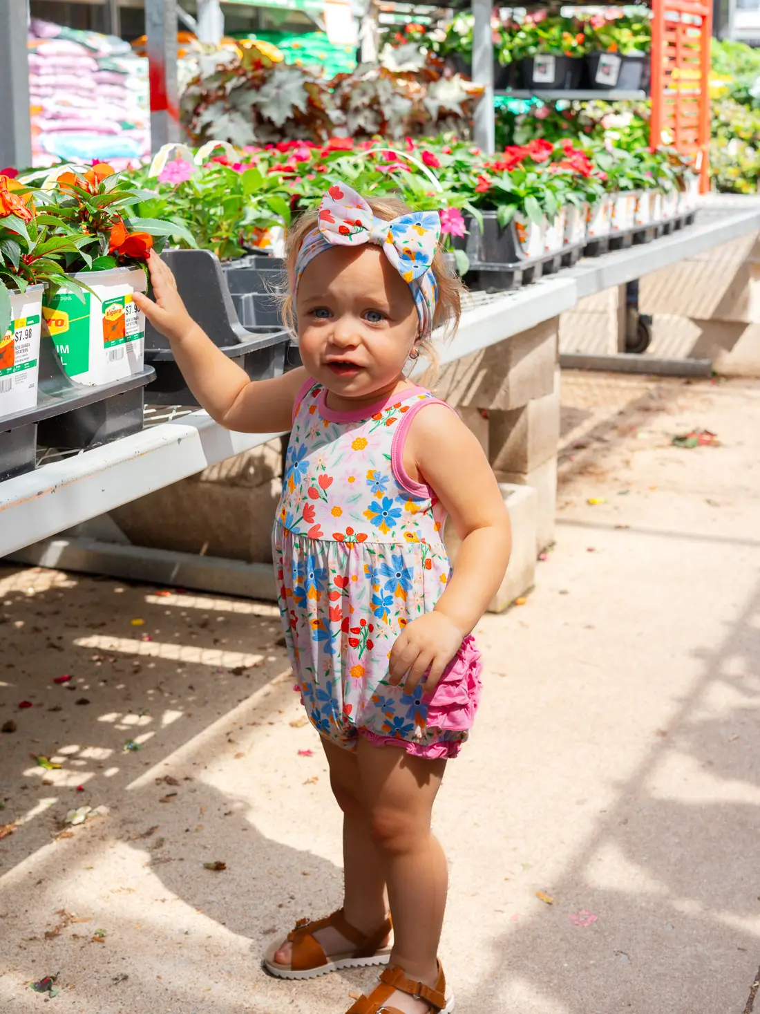 Ladybug Floral Bamboo Ruffle Romper - Lifestyle