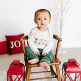 My First Christmas long Sleeve Organic Bodysuit by Finn + Emma - Detail View
