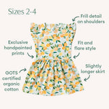 Citrus Squeeze Organic Cotton Short Sleeve Dress - Flare Skirt Detail