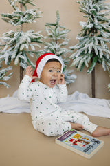 Tiny Trees Ribbed Bamboo Zippy Romper by Little Joy Co. - Front View