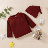 3pcs Solid Ribbed Long-sleeve and Trouser Set by PatPat - Gift Box View